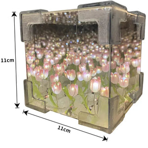 cubo de tulipanes infinitos-detalle